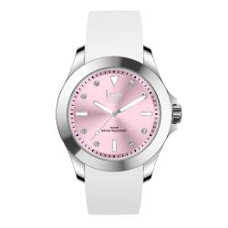 Ice-Watch - ICE steel White pastel pink - Weiße Damenuhr mit Silikonarmband - 020382 (Medium) von ICE-WATCH