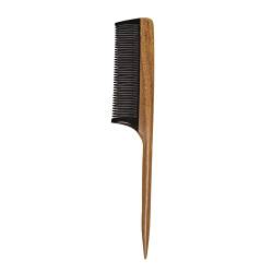 Hair Combs – Kamm mit Schweif aus Holz, verzahnt – kein Kamm aus Holz mit statischem Kern mit schwarzen Hornzähnen von ICECHEN