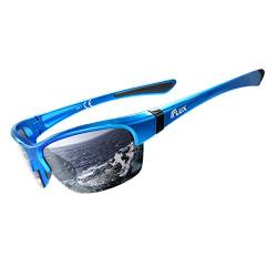 ICECUBE AVENTO Polarisierte Sport-Sonnenbrille UV400 Schutz mit Anti-Rutsch-Funktion und leichtem Rahmen - für Männer und Frauen beim Fahren, Laufen (Blue/Grey Mirror) von ICECUBE