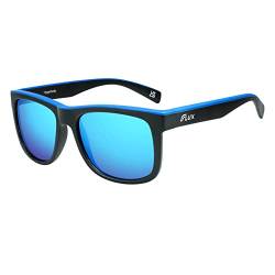 ICECUBE Hyperbolic Polarisierte Sonnenbrille für Damen und Herren UV400 Schutz, rutschfest, leicht, Mattschwarz/blau, Large von ICECUBE
