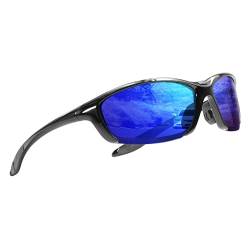 ICECUBE Sportech Sonnenbrille für Damen und Herren, polarisierter UV400-Schutz, leichter Rahmen, Sport-Sonnenbrille für Baseball, Golf, Laufen (S.BLK/Blue) von ICECUBE