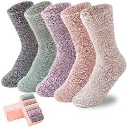 ICEIVY Flauschige Kuschel Geschenk Socken für Damen Warme Winter Bettsocken Dicke Haussocken 35-42 Mit Schachtel von ICEIVY