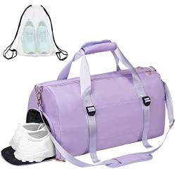 ICEIVY Gym Duffle Bag Dry Wet Separated Gym Bag Sport Duffle Bag Training Handtasche Yogatasche mit Extra Kordelzug Rucksack, Taro Lila-Upgrade, Large von ICEIVY