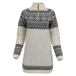 ICEWEAR Alexandra Damenlongpullover aus mittelschwerer Merinowolle mit Halbreißverschluss (weiß, L) von ICEWEAR