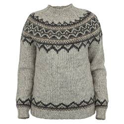 ICEWEAR Damen-Brynja-Pullover aus 100% Islandwolle mit Rundhalsausschnitt | nordisch inspiriertes traditionelles Lopapeysa-Muster | in Vier Farbgebungen, entworfen in Island von ICEWEAR