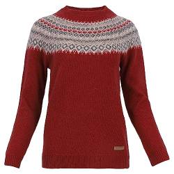 ICEWEAR Fagradalsfjall traditioneller Pullover aus isländischer Wolle (Rot, XL) von ICEWEAR
