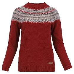 ICEWEAR Fagradalsfjall traditioneller Pullover aus isländischer Wolle (Rot, XS) von ICEWEAR