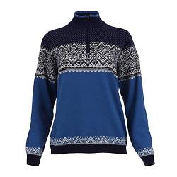 ICEWEAR Gerðe feiner Merino-Damenpullover mit halbem Reißverschluss (blau, L) von ICEWEAR