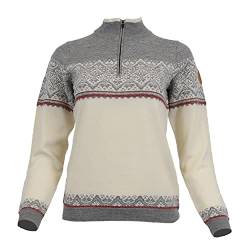 ICEWEAR Gerðe feiner Merino-Damenpullover mit halbem Reißverschluss (weiß, L) von ICEWEAR