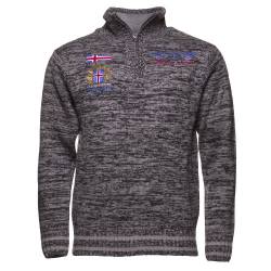 ICEWEAR Herren-Thor-Pullover aus Acryl mit Viertel-Reißverschluss und hohem Rippstrickkragen | mit aufgestickten Emblemen auf Brust- und Rückenpartie | in Zwei Farbgebungen | entworfen in Island von ICEWEAR