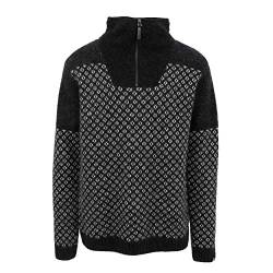 ICEWEAR Isländischer Herrenpullover Eiríkur aus 100% Wolle mit Reißverschluss am Kragen | mit einem dezenten Strickmuster | Entworfen in Island von ICEWEAR