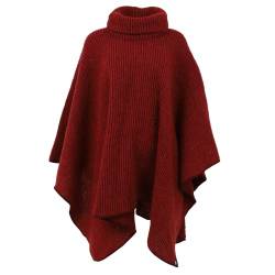 ICEWEAR Ríkey Poncho aus isländischer Wolle (rot) von ICEWEAR