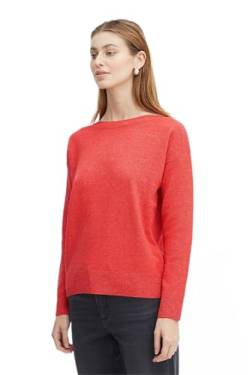 ICHI IHALPA LS2 Damen Strickpullover Feinstrick Pullover Feinstrickpullover U-Bootausschnitt Regular-Fit, Größe:M, Farbe:Poppy Red (171664) von ICHI