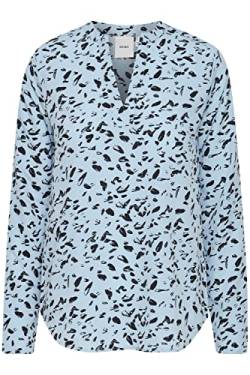 ICHI IHBRUCE SH4 Damen Bluse Langarm mit V-Ausschnitt, Größe:L, Farbe:Chambray Blue (154030) von ICHI