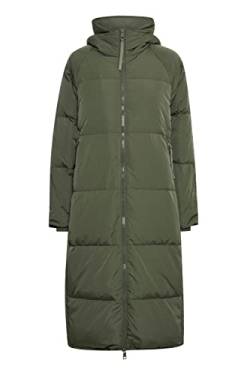 ICHI IHBUNALA DOWN JA3 Damen Steppmantel Wintermantel Winterjacke Daunenmantel mit Reißverschluss und Kapuze, Größe:L, Farbe:Thyme (190309) von ICHI