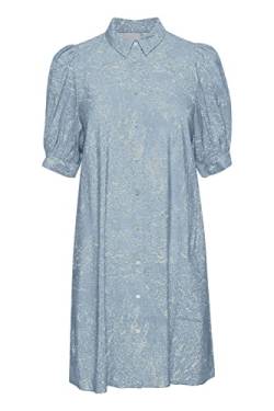 ICHI IHCASSIOPEIA DR2 Damen Freizeitkleid Kleid mit Hemdblusenkragen, Größe:38, Farbe:Airy Blue (144122) von ICHI