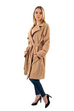 ICHI IHELOVA JA Damen Trenchcoat Jacke Übergangsmantel Trenchcoat Kurzmantel, Größe:36, Farbe:Tannin (171320) von ICHI