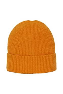 ICHI IHIAIVO Damen Wintermütze Beanie Mütze Rippstrick leicht elastisch unifarben, Größe:ONE, Farbe:Orange Pepper (161164) von ICHI