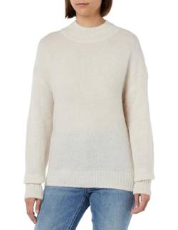 ICHI IHKAMARA LS3 Damen Strickpullover Feinstrick Pullover Strickpullover mit Turtleneck Regular-Fit, Größe:L, Farbe:Cloud Dancer (114201) von ICHI