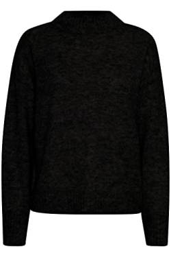 ICHI IHKAMARA LS3 Damen Strickpullover Feinstrick Pullover Strickpullover mit Turtleneck Regular-Fit, Größe:S, Farbe:Black (194008) von ICHI
