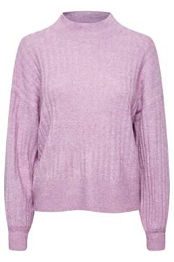 ICHI IHKAMARA LS5 Damen Strickpullover Strickpullover mit Turtleneck und Ballonärmeln Regular-Fit, Größe:2XL, Farbe:Smoky Grape (163110) von ICHI