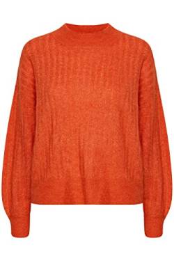 ICHI IHKAMARA LS5 Damen Strickpullover Strickpullover mit Turtleneck und Ballonärmeln Regular-Fit, Größe:L, Farbe:Koi (171452) von ICHI