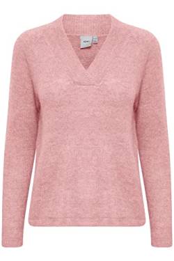 ICHI IHKAMARA V LS Damen Strickpullover Feinstrick Pullover Strickpullover mit V-Ausschnitt Slim-Fit, Größe:M, Farbe:Pink Nectar (142305) von ICHI