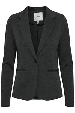 ICHI IHKATE BL Damen Blazer Kurzblazer Jacke Ein-Knopf-Blazer mit Stretch und Reverskragen, Größe:M, Farbe:Dark Grey Melange (10021) von ICHI