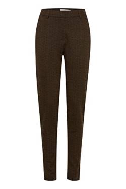 ICHI IHKATE HER PA2 Damen Hose Stoffhose mit Stretch hoher Bund Enger Schnitt, Größe:L, Farbe:Toffee (181031) von ICHI