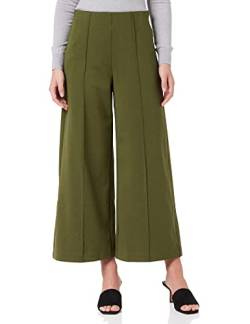 ICHI IHKATE PA7 Damen Hose Stoffhose mit Stretch weiter Schnitt mit Reißverschluss am Elastikbund, Größe:L, Farbe:Ivy Green (190512) von ICHI