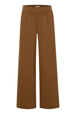 ICHI IHKATE SUS Long Wide PA2 Damen Hose Stoffhose mit Stretch hoher Elastikbund weiter Schnitt, Größe:2XL, Farbe:Toffee (181031) von ICHI