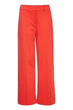 ICHI IHKATE SUS Office Wide PA Damen Hose Stoffhose mit Stretch gerader Schnitt, Größe:L, Farbe:Poppy Red (171664) von ICHI