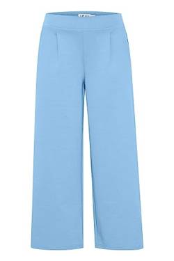 ICHI IHKATE SUS WIDE PA Damen Hose Stoffhose mit Stretch gerader Schnitt Elastikbund Crop Länge, Größe:L, Farbe:Little Boy Blue (164132) von ICHI