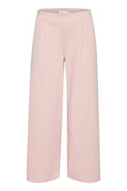 ICHI IHKATE SUS WIDE PA Damen Hose Stoffhose mit Stretch gerader Schnitt Elastikbund Crop Länge, Größe:L, Farbe:Rose Smoke (141506) von ICHI