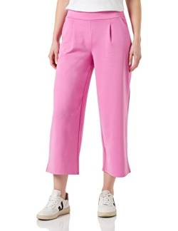 ICHI IHKATE SUS WIDE PA Damen Hose Stoffhose mit Stretch gerader Schnitt Elastikbund Crop Länge, Größe:L, Farbe:Super Pink (172625) von ICHI