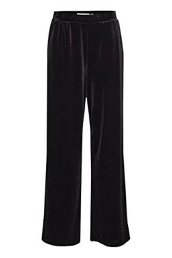 ICHI IHLAVANNY PA2 Damen Hose Stoffhose mit Stretch hoher Elastikbund, Größe:L, Farbe:Black (194008) von ICHI