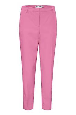 ICHI IHLEXI PA3 Damen Hose Stoffhose mit Stretch gerader Schnitt mit Elastikbund, Größe:38, Farbe:Super Pink (172625) von ICHI