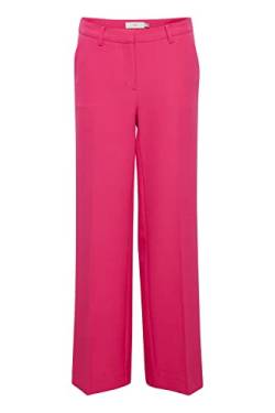 ICHI IHLEXI Wide PA Damen Hose Stoffhose mit Stretch niedriger Bund gerader Schnitt, Größe:38, Farbe:Fuchsia Purple (182436) von ICHI
