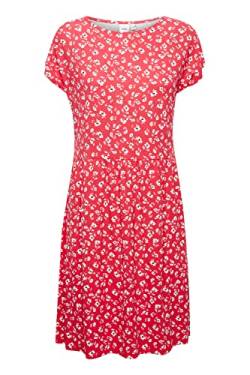 ICHI IHLISA DR19 Damen Jerseykleid Shirtkleid Kleid Minikleid mit Stretch Rundhalsausschnitt Kurzarm Regular-Fit, Größe:M, Farbe:Raspberry Wine Flower (201908) von ICHI