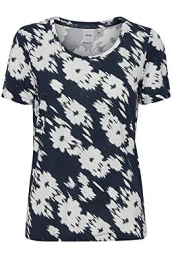 ICHI IHLISA SS5 Damen T-Shirt Kurzarm Shirt mit Rundhalsausschnitt, Größe:L, Farbe:Total Eclipse Flower Print (201163) von ICHI