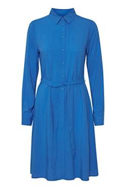 ICHI IHMAIN DR Damen Freizeitkleid Kleid 100% Viskose Hemdblusenkleid, Größe:34, Farbe:French Blue (184140) von ICHI