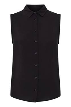 ICHI IHMAIN to Damen Shirt Blusenshirt ärmellos mit Hemdblusenkragen, Größe:L, Farbe:Black (194008) von ICHI
