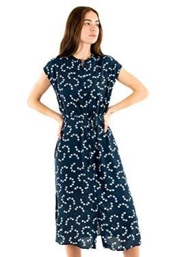 ICHI IHMARGUERITE DRDamen Freizeitkleid Kleid mit schmalem Stehkragen ärmellos Gemustert Regular-Fit, Größe:38, Farbe:Total Eclipse (194010) von ICHI