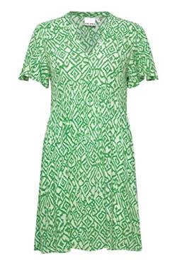 ICHI IHMARRAKECH AOP DR11 Damen Freizeitkleid Kleid 100% Viskose Minikleid mit Flügelärmeln V-Ausschnitt Regular-Fit, Größe:XS, Farbe:Greenbriar Ikat Print (201904) von ICHI