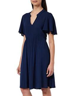 ICHI IHMARRAKECH SO DR11 Damen Freizeitkleid Kleid 100% Viskose Minikleid mit Flügelärmeln V-Ausschnitt Regular-Fit, Größe:L, Farbe:Total Eclipse (194010) von ICHI