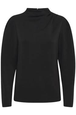 ICHI IHNAIDA LS Damen Longsleeve Shirt Stehkragen 51% Modal, 45% Polyester, 4% Elasthan Regular fit, Größe:XXL, Farbe:Black (194008) von ICHI