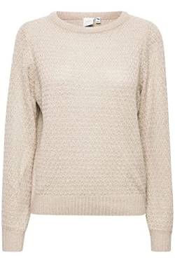 ICHI IHODANSA LS2 Damen Strickpullover Grobstrick Pullover Strickpullover mit Rundhalsausschnitt Regular-Fit, Größe:M, Farbe:Nomad (161212) von ICHI