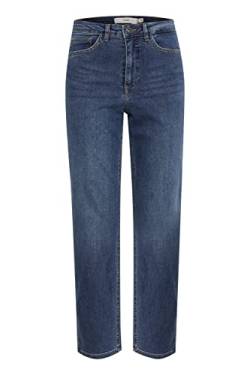 ICHI IHTWIGGY Raven Damen Jeans Denim Hose mit Stretch gerader Schnitt Crop Länge, Größe:29, Farbe:Medium Blue (19037) von ICHI