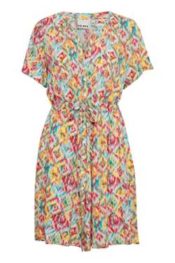 ICHI IHVERA DR23 Damen Freizeitkleid Kleid 100% Viskose Minikleid mit Gürtel V-Ausschnitt Kurzarm Regular-Fit, Größe:40, Farbe:Multi Colour AOP (201995) von ICHI