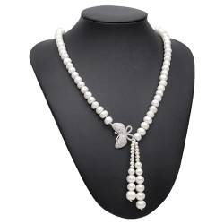 ICXLPMC Echte natürliche Süßwasser-Perlenkette for Frauen, weiße Choker-Anhänger-Halskette for Hochzeiten (Size : 9-10mm) von ICXLPMC
